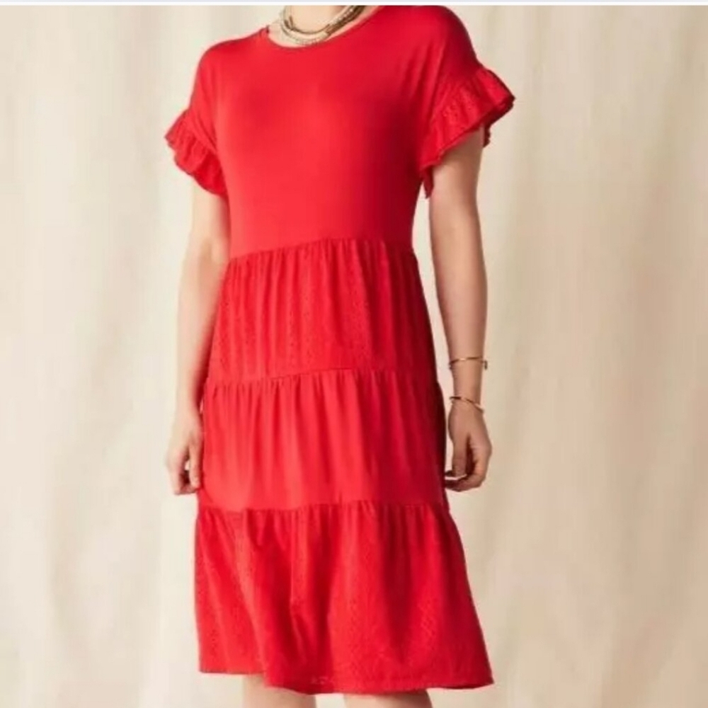 Matilda Jane Scarlet Red Flutter Dleeve Dress